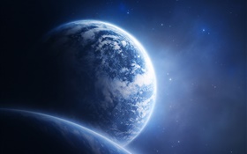 planètes bleues et l'espace bleu