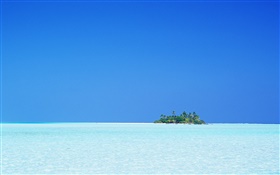 Bleu mer, île, ciel, Maldives HD Fonds d'écran