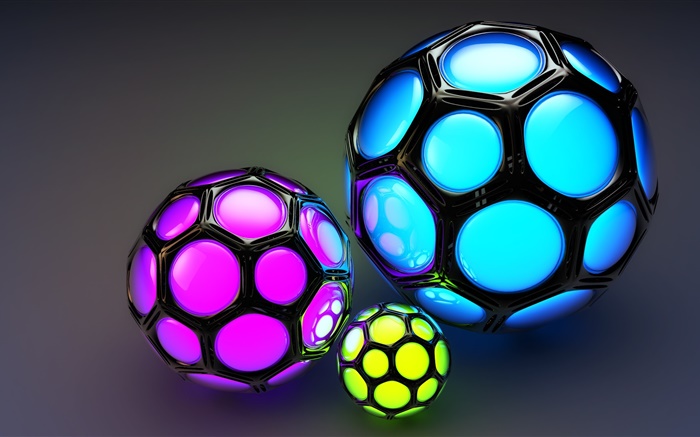 Téléphones boules colorées, regardez comme le football, des images 3D Fonds d'écran, image
