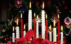 Noël, bougies, lumières HD Fonds d'écran
