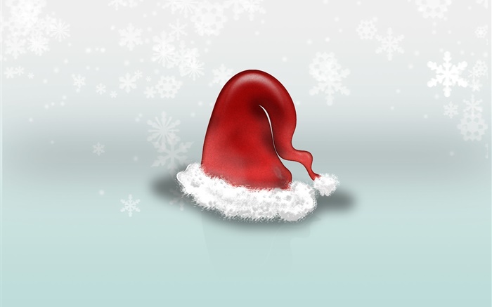 chapeau de Noël, flocons de neige, images d'art Fonds d'écran, image