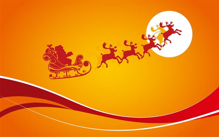 Thème de Noël images, fond orange, lune, vecteur Fonds d'écran, image