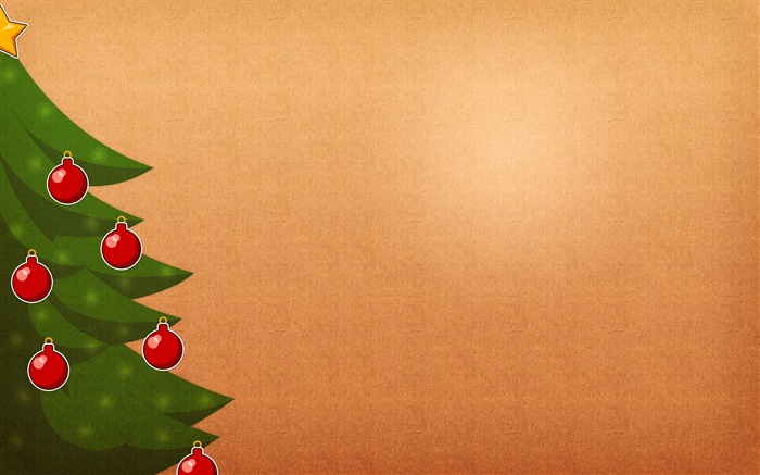 arbre de Noël, boules rouges, fond orange Fonds d'écran, image