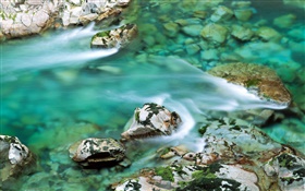 L'eau claire, ruisseau, pierres HD Fonds d'écran