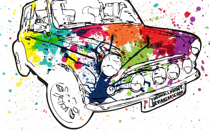 voiture de la peinture colorée, design créatif Fonds d'écran, image