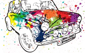 voiture de la peinture colorée, design créatif