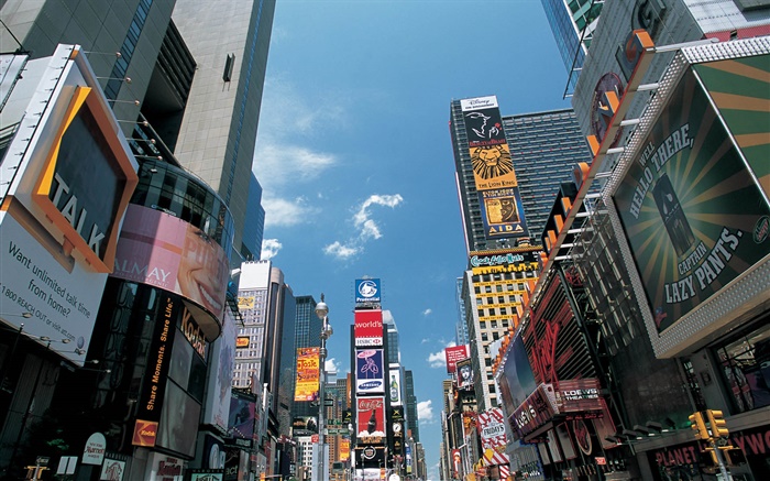 vue sur la rue Commercial, ville, New York, États-Unis Fonds d'écran, image
