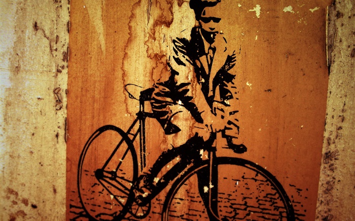 peinture créative, bicyclette, mur Fonds d'écran, image