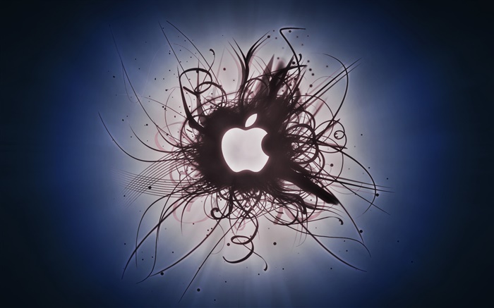 Photos créatives, curvy, blanc logo Apple Fonds d'écran, image