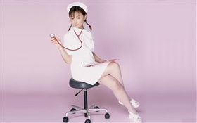 infirmière mignon assis sur une chaise HD Fonds d'écran