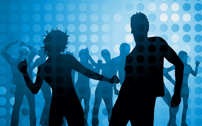 les gens de danse, fond bleu, conception de vecteur images Fonds d'écran, image