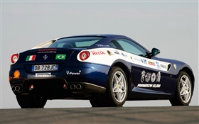 Ferrari race bleue vue arrière de voiture