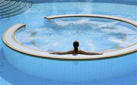 Girl, l'été, la piscine de natation HD Fonds d'écran