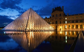 Pyramide de verre, France, Louvre HD Fonds d'écran
