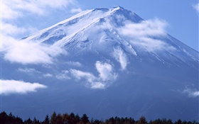 Grande montagne, le mont Fuji, nuages, Japon HD Fonds d'écran