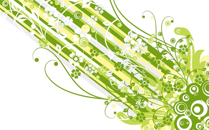 Vert de style, bandes, fleurs, conception de vecteur Fonds d'écran, image