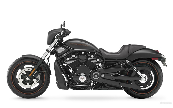 Harley-Davidson moto noire vue de côté Fonds d'écran, image