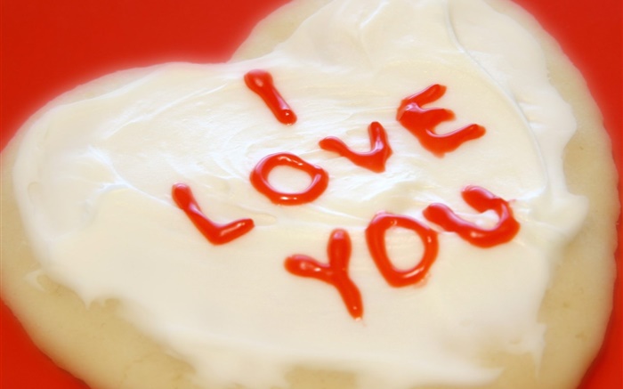 Je t'aime, gâteau à la crème Fonds d'écran, image