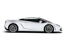 Lamborghini blanc Vue de côté de la voiture HD Fonds d'écran