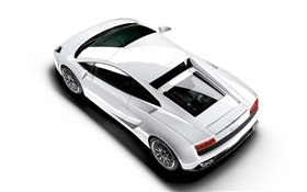 Lamborghini blanche vue de dessus en voiture HD Fonds d'écran