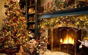 Joyeux Noël, boules, décoration, foyer, lumières, chaud HD Fonds d'écran