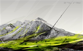 Montagne, couleur verte, des images créatives HD Fonds d'écran