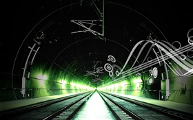 Chemin de fer, canal, vert clair, le design créatif HD Fonds d'écran