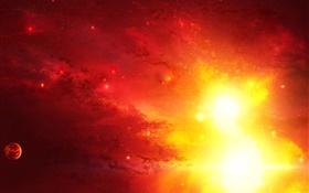 La lumière rouge dans l'espace, supernova