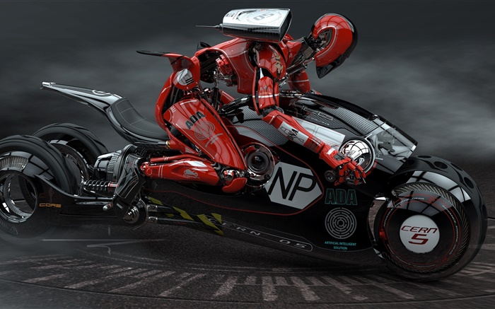 Robot conduire la moto, high tech Fonds d'écran, image
