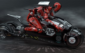 Robot conduire la moto, high tech HD Fonds d'écran