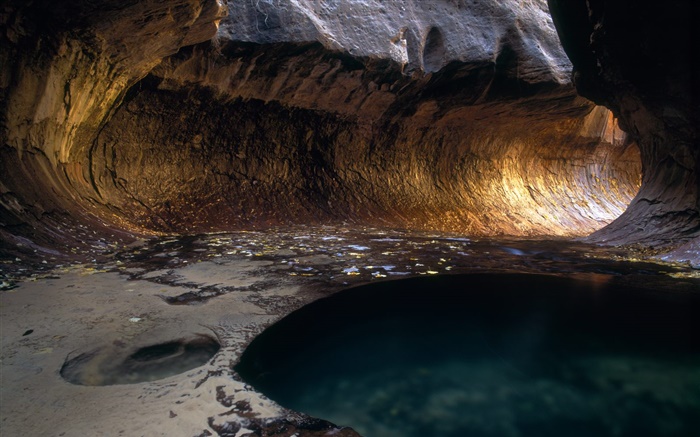 grottes de roche, l'eau, l'aventure Fonds d'écran, image