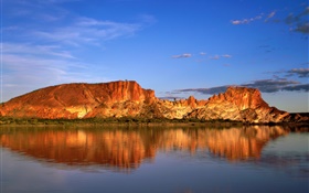 montagnes rocheuses, lac, réflexion de l'eau, l'Australie