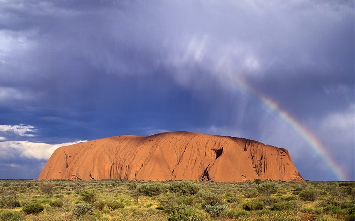 Rocks montagne, l'herbe, le désert, l'Australie Fonds d'écran, image
