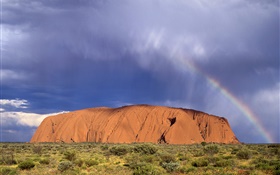 Rocks montagne, l'herbe, le désert, l'Australie