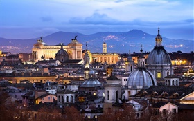 Rome, Vatican, Italie, ville, maison, nuit