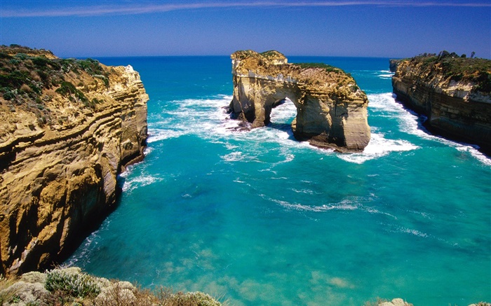Mer, côte, roches, Australie Fonds d'écran, image