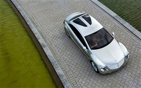 Argent Mercedes-Benz haut de voiture vue HD Fonds d'écran