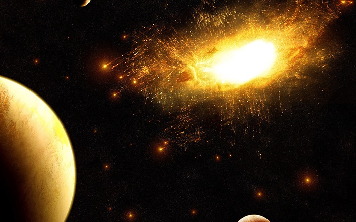 explosions Supernova, débris volants, l'espace, planète Fonds d'écran, image