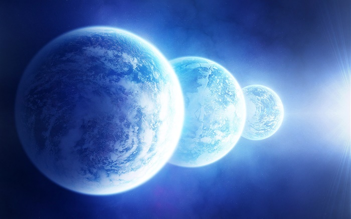 Trois planètes bleues Fonds d'écran, image