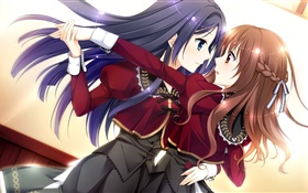 Deux filles d'anime dansent HD Fonds d'écran