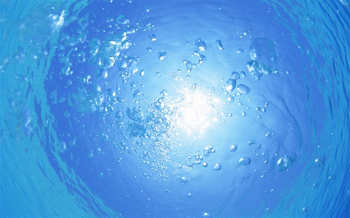 Sous l'eau, la mer bleue, bulle d'eau, le soleil, Maldives Fonds d'écran, image