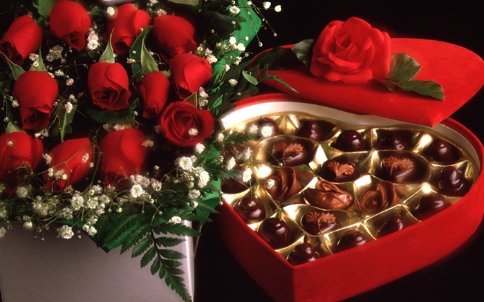 cadeau de fête, chocolat sucré de la Saint-Valentin Fonds d'écran, image