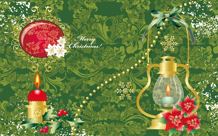 Vector design, Joyeux Noël, la lumière, bougie, feuilles Fonds d'écran, image