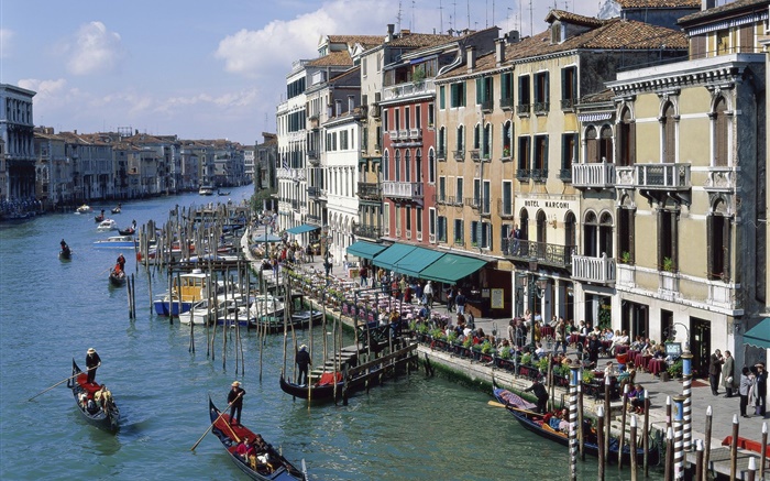 Venise, Italie, canaux, maisons, bateaux Fonds d'écran, image