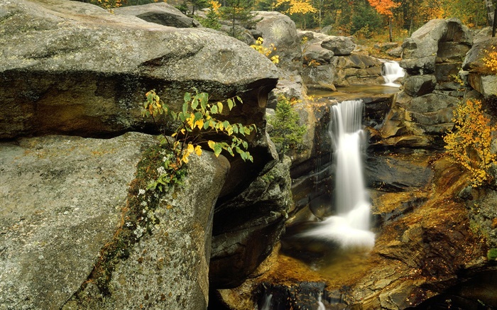 Cascade, rochers, automne Fonds d'écran, image