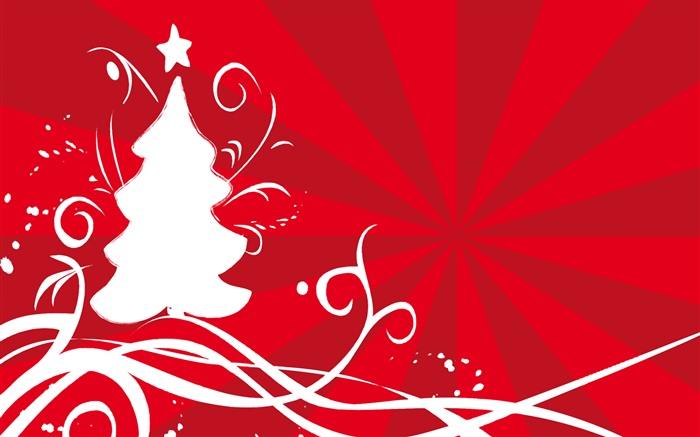 Arbre de Noël blanc, fond rouge, vecteur Fonds d'écran, image