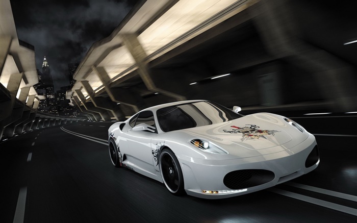 Blanc Ferrari F430 vitesse supercar Fonds d'écran, image
