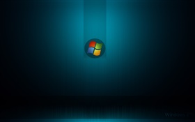 Système Windows 7, fond bleu foncé