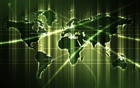 Cartes du monde, le style vert, des images créatives HD Fonds d'écran