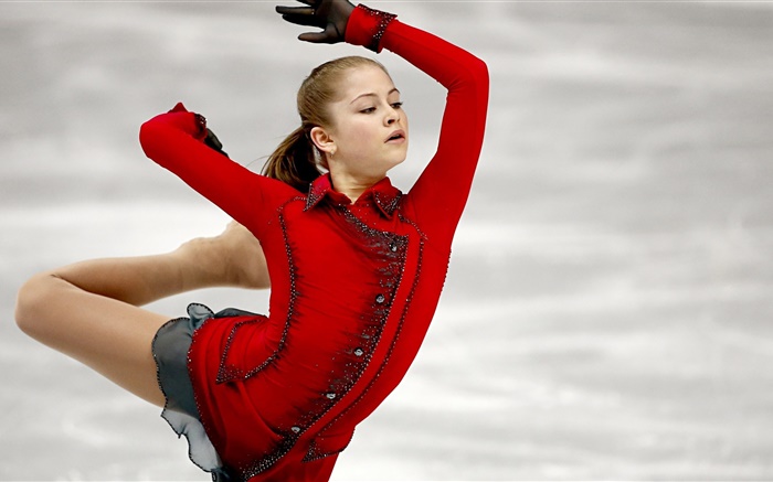 Ioulia Lipnitskaïa, patinage artistique, robe rouge Fonds d'écran, image